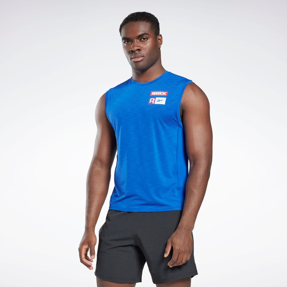 Reebok ACTIVCHILL Bez Rukavov T-Shirt Modre | AHEOW6318