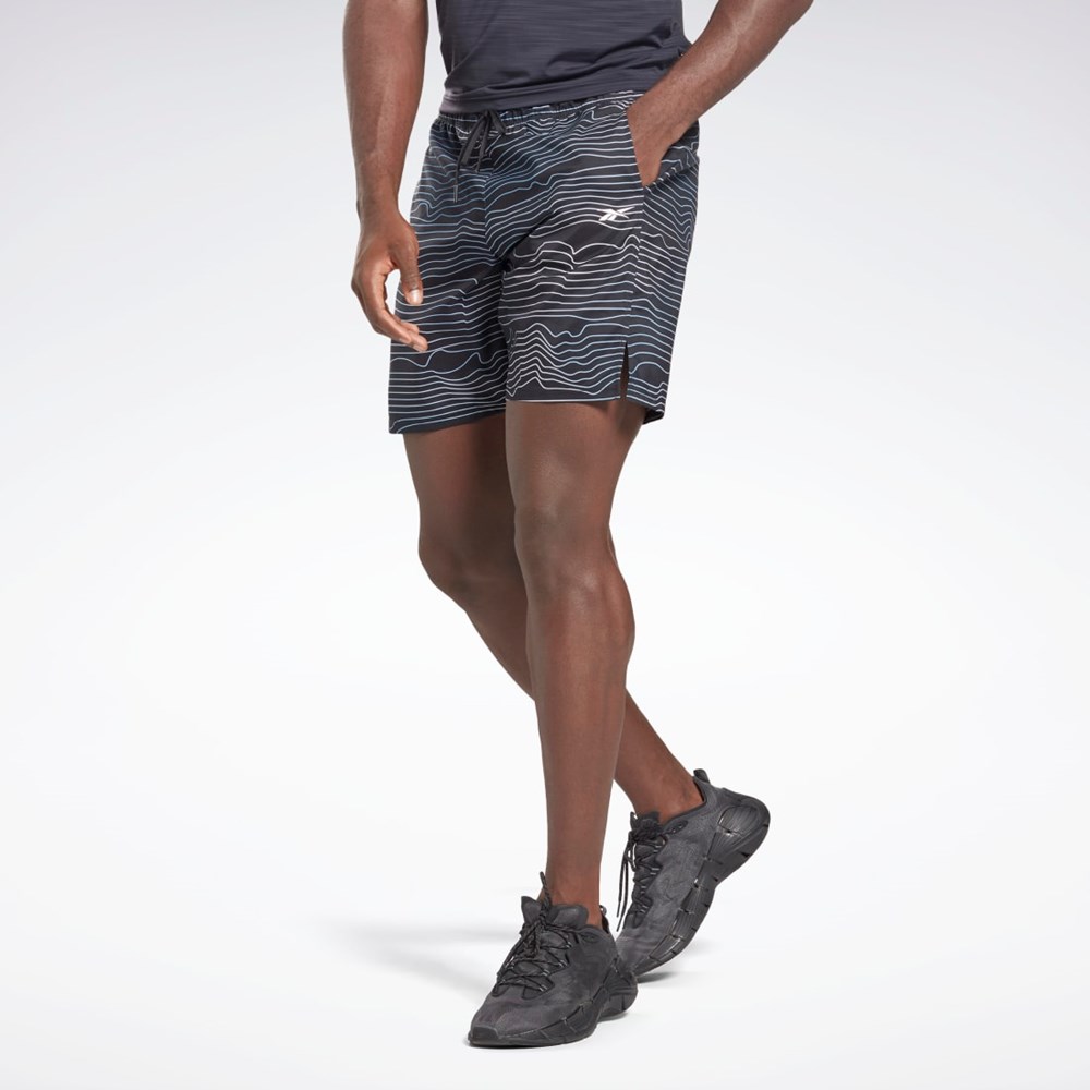 Reebok Allover Print Speed 2.0 Shorts Čierne | DRHGP0729