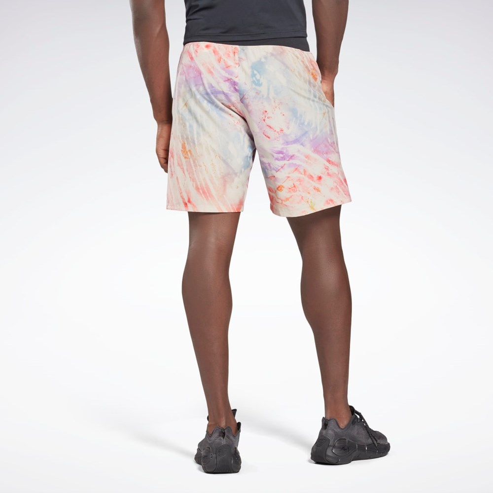 Reebok Allover Print Strength Shorts Moonstone | CYFBL5972