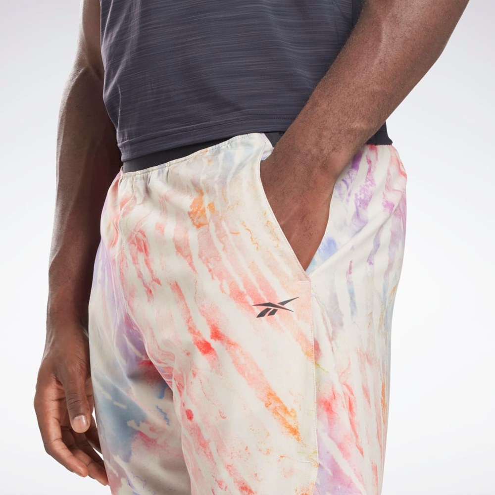 Reebok Allover Print Strength Shorts Moonstone | CYFBL5972