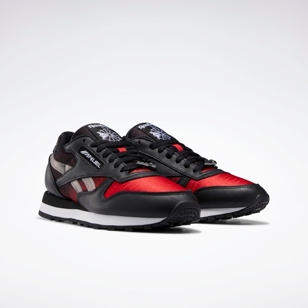 Reebok Anuel Classic Leather Shoes Čierne Červené Biele | MESLQ2395