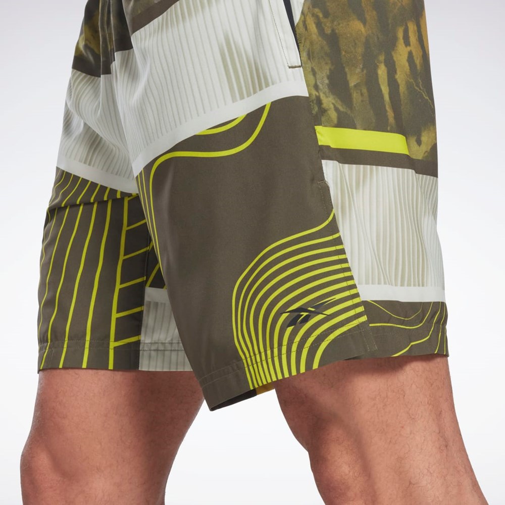 Reebok Austin Allover Print Shorts Zelene | IREDS0764