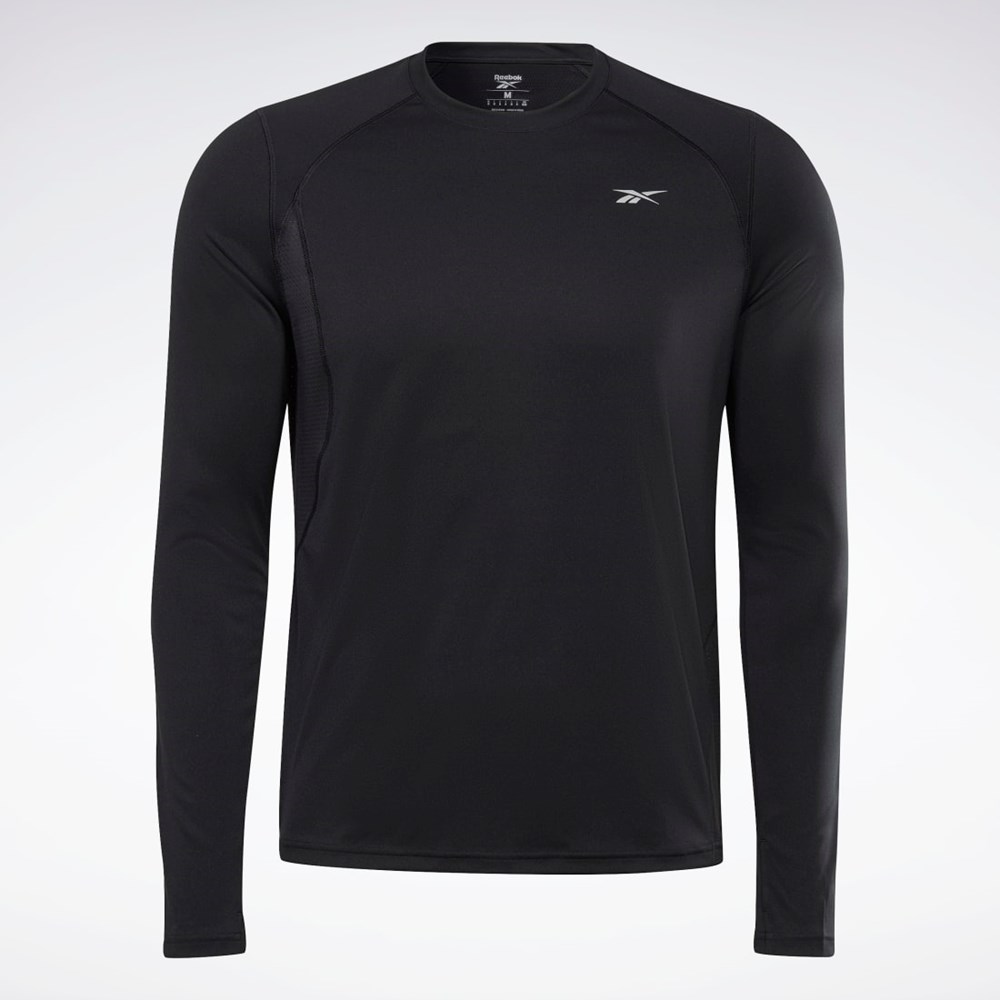 Reebok Bežecké Long Sleeve T-Shirt Čierne | CGZWM3082