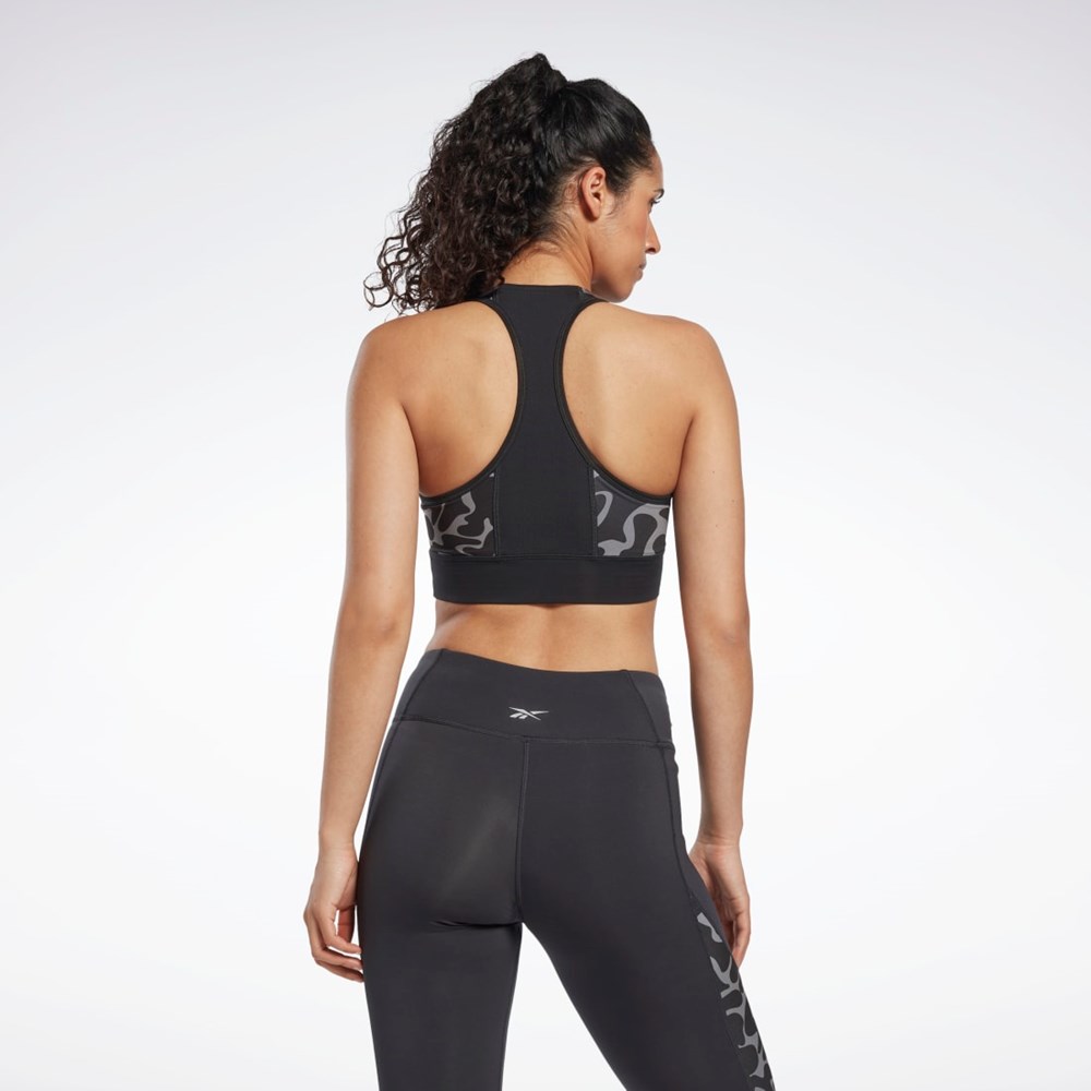 Reebok Bežecké Printed Sports Bra Čierne | GDTWR0526