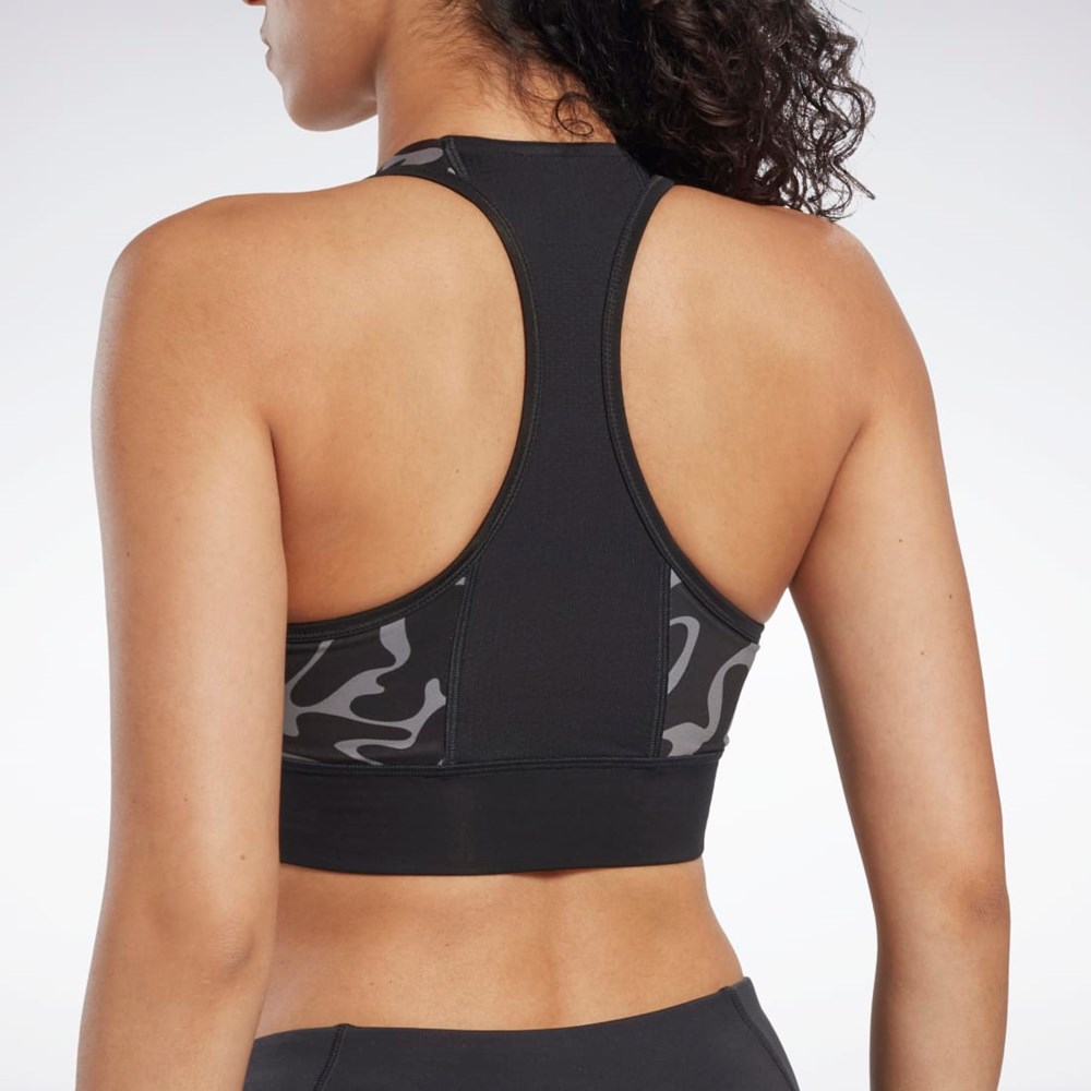 Reebok Bežecké Printed Sports Bra Čierne | GDTWR0526