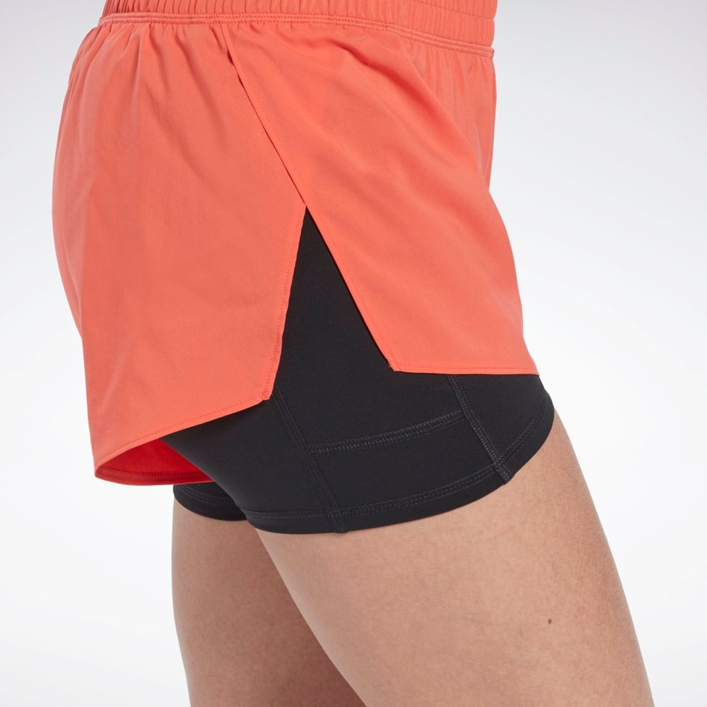 Reebok Bežecké Two-in-One Shorts Oranžové | LUZFW7563