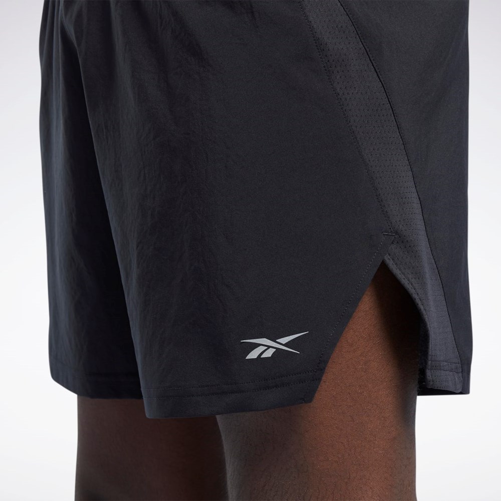 Reebok Bežecké Woven Shorts Čierne | YQNLH0895