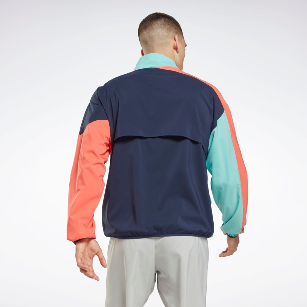 Reebok Bežecké Woven Vietor Jacket Semi Classic Teal | OAFYR0871