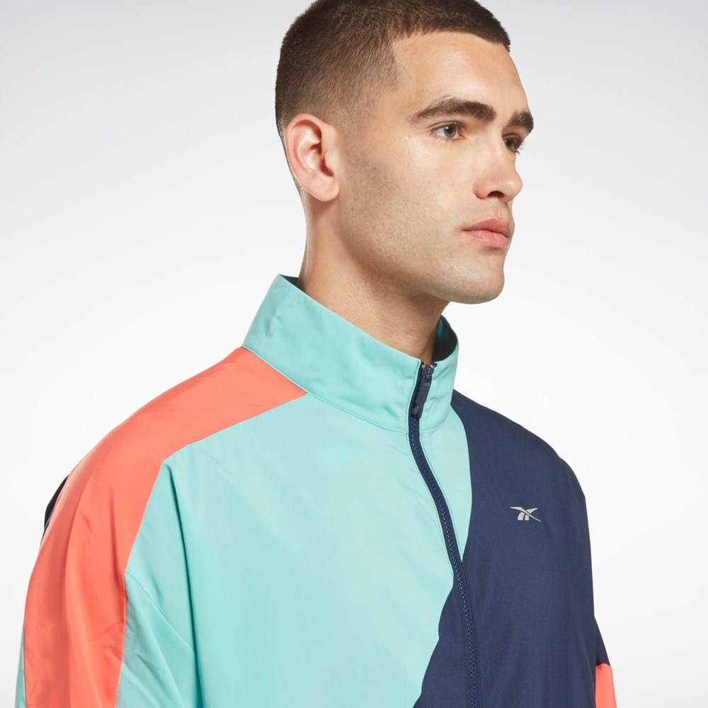 Reebok Bežecké Woven Vietor Jacket Semi Classic Teal | OAFYR0871