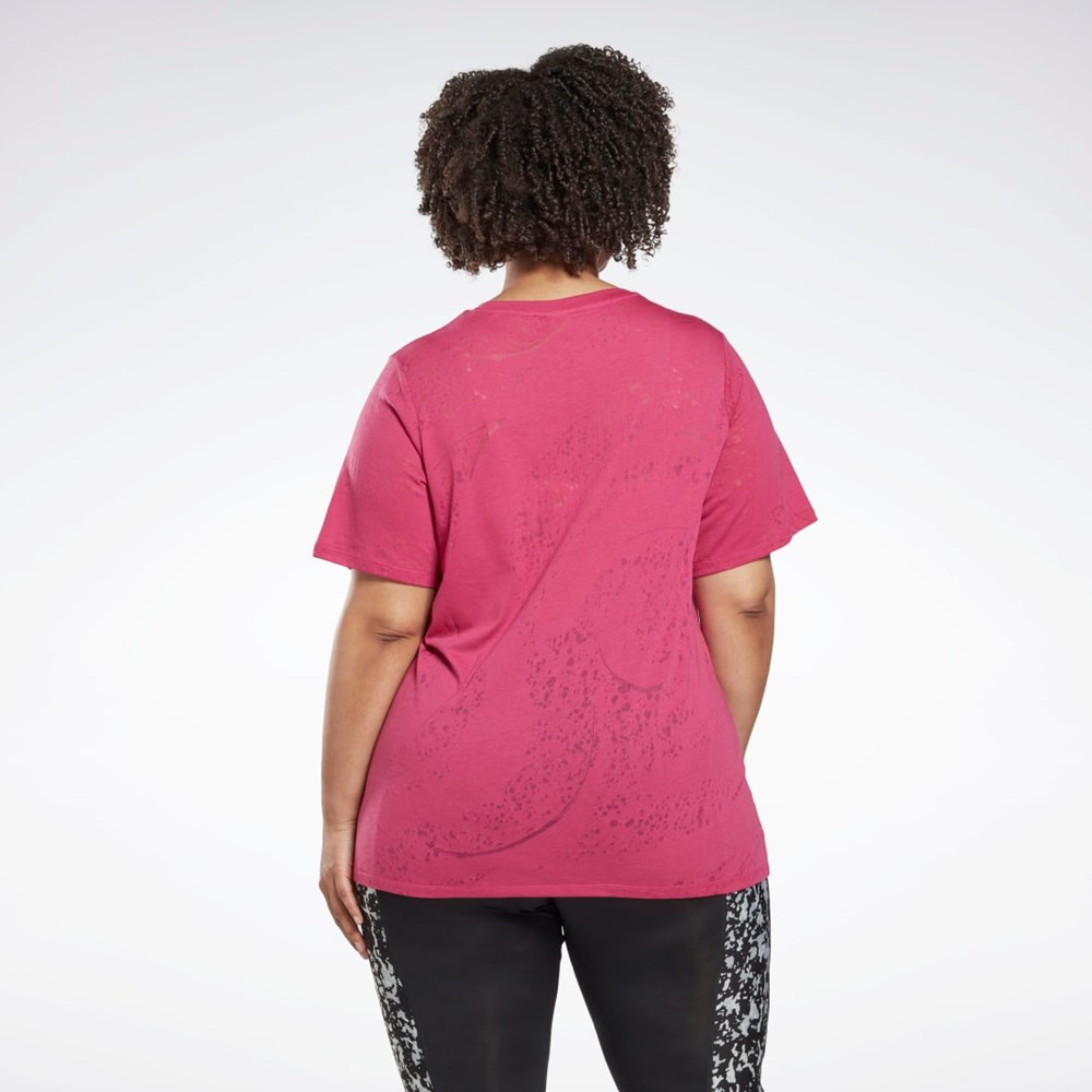 Reebok Burnout T-Shirt (Plus Size) Ruzove | TNYXC8951