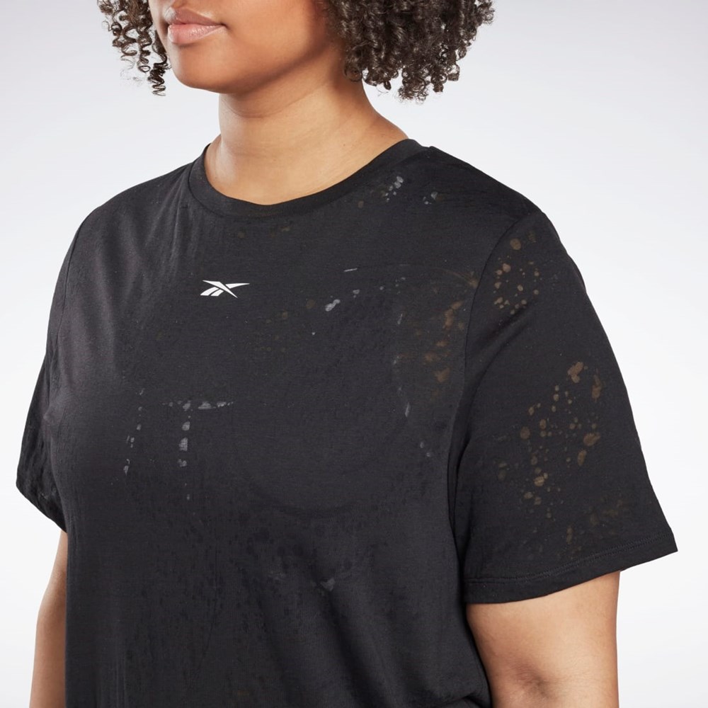 Reebok Burnout T-Shirt (Plus Size) Čierne | IFYQE9850