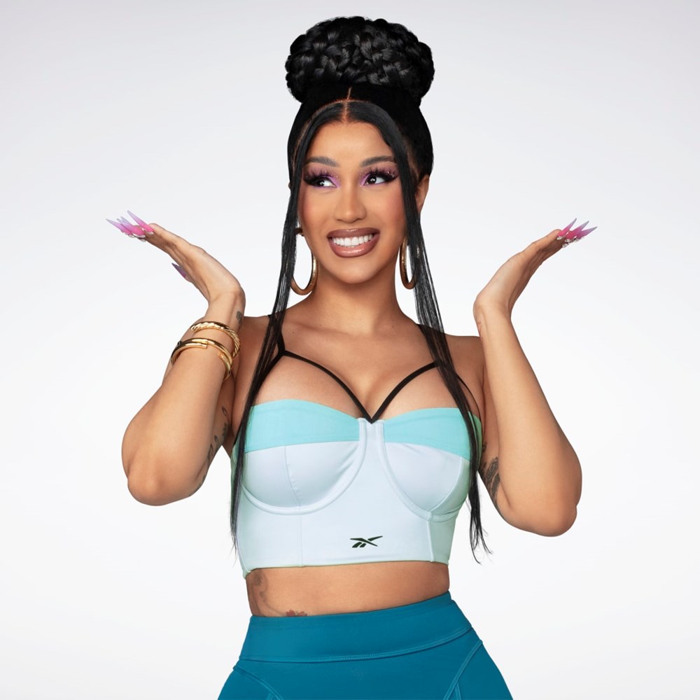 Reebok Cardi B Bralette Modre Tyrkysové | ECTKA3748