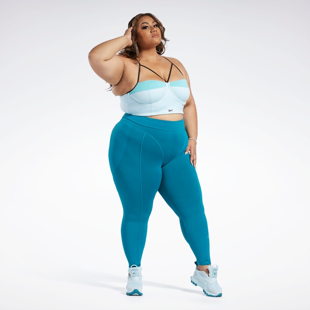 Reebok Cardi B Bralette (Plus Size) Modre Tyrkysové | VGQKY8421