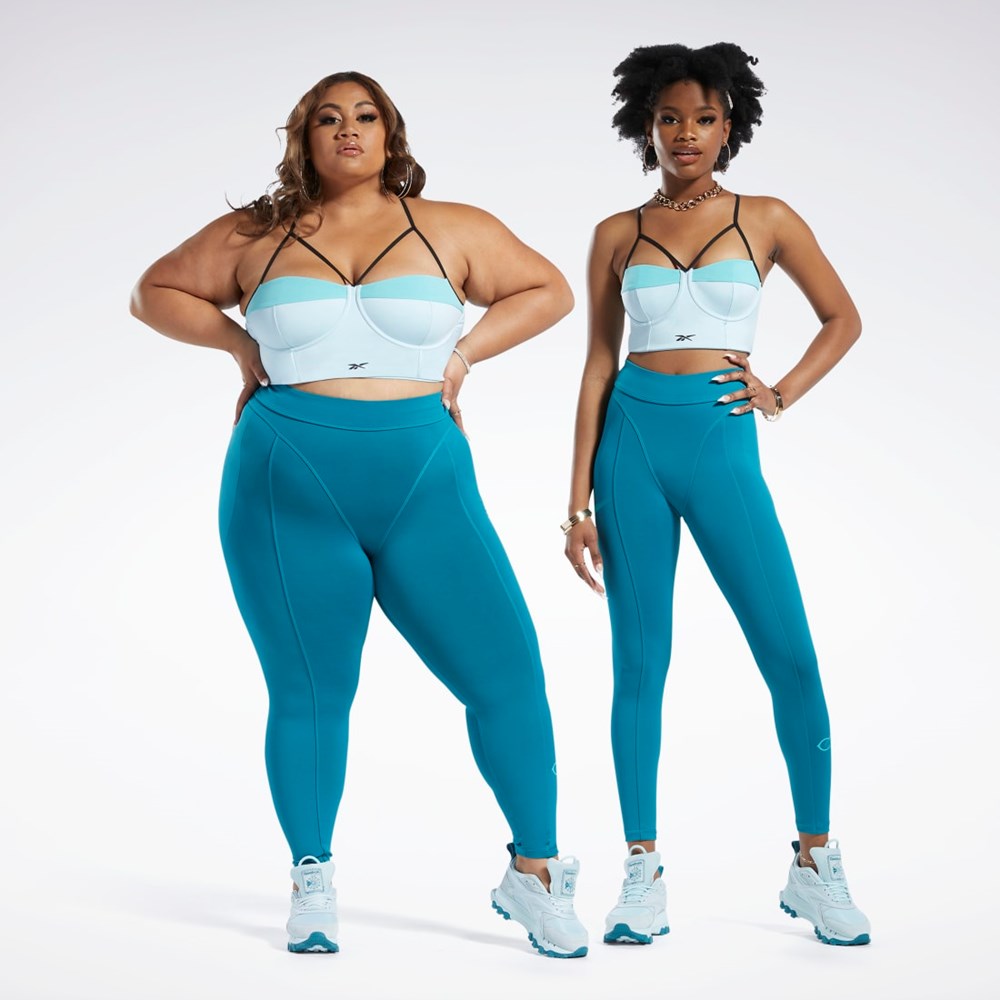 Reebok Cardi B Bralette (Plus Size) Modre Tyrkysové | VGQKY8421