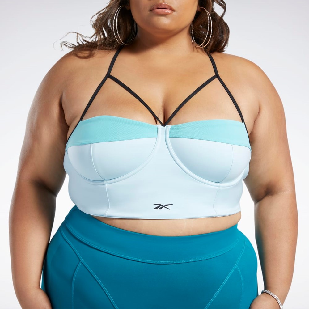 Reebok Cardi B Bralette (Plus Size) Modre Tyrkysové | VGQKY8421