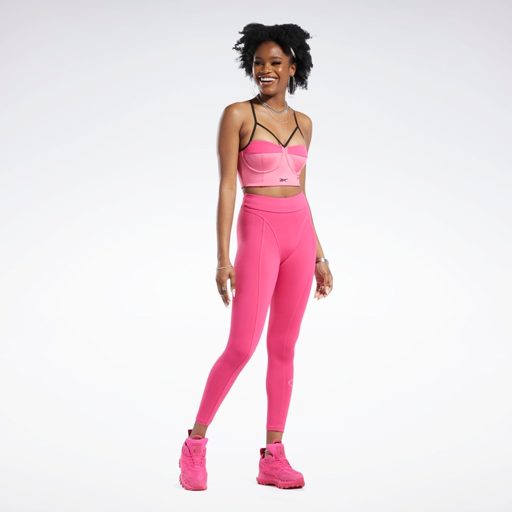 Reebok Cardi B Bralette Ruzove Ruzove | RVYOE7625