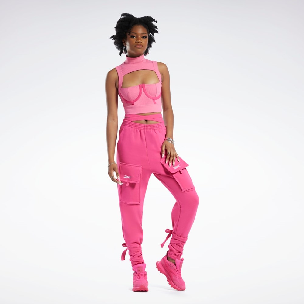 Reebok Cardi B Crop Top Ruzove Ruzove | SAXKD0657