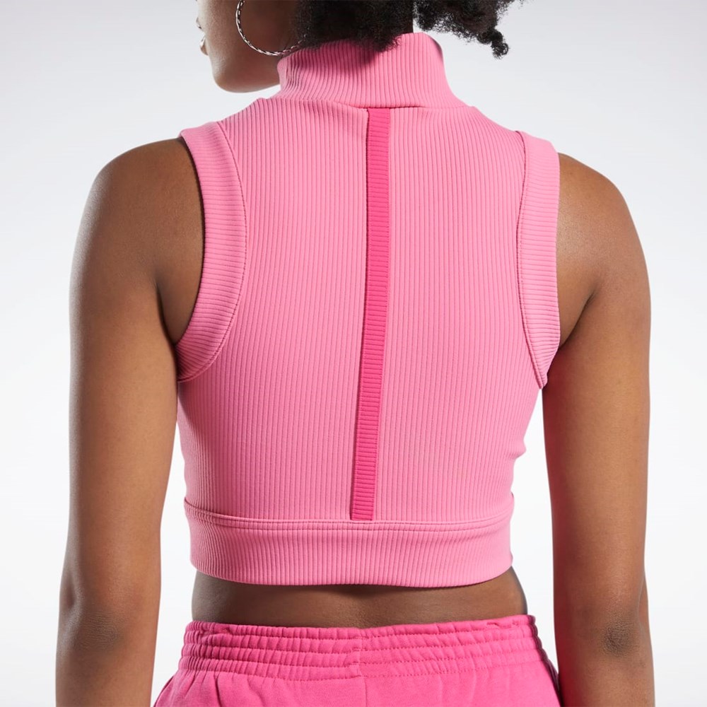 Reebok Cardi B Crop Top Ruzove Ruzove | SAXKD0657