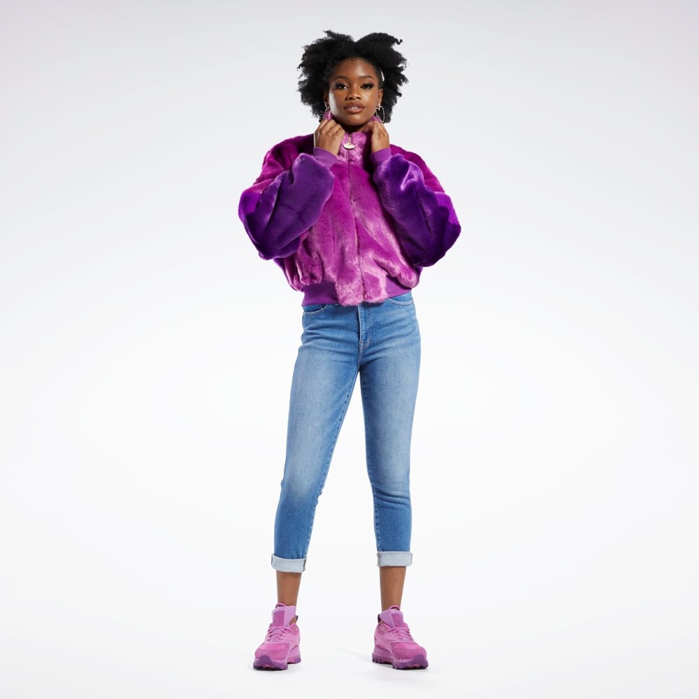 Reebok Cardi B Fur Ombre Jacket (Unisex) Ultraberry | UJGQF6128