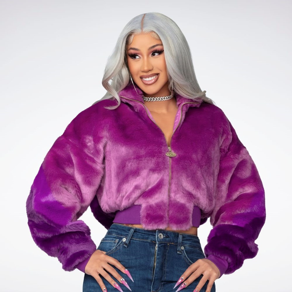 Reebok Cardi B Fur Ombre Jacket (Unisex) Ultraberry | UJGQF6128