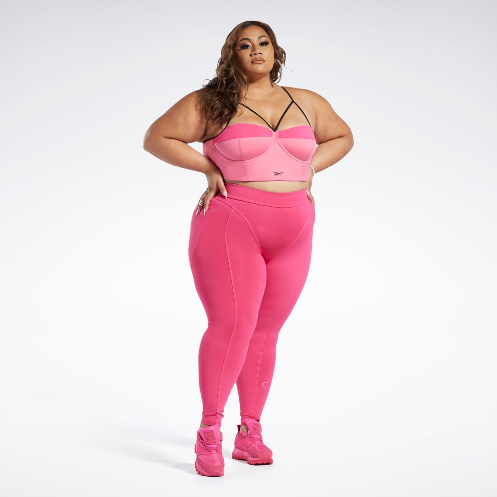 Reebok Cardi B High-Rise Tights (Plus Size) Ruzove | KGTOY7928