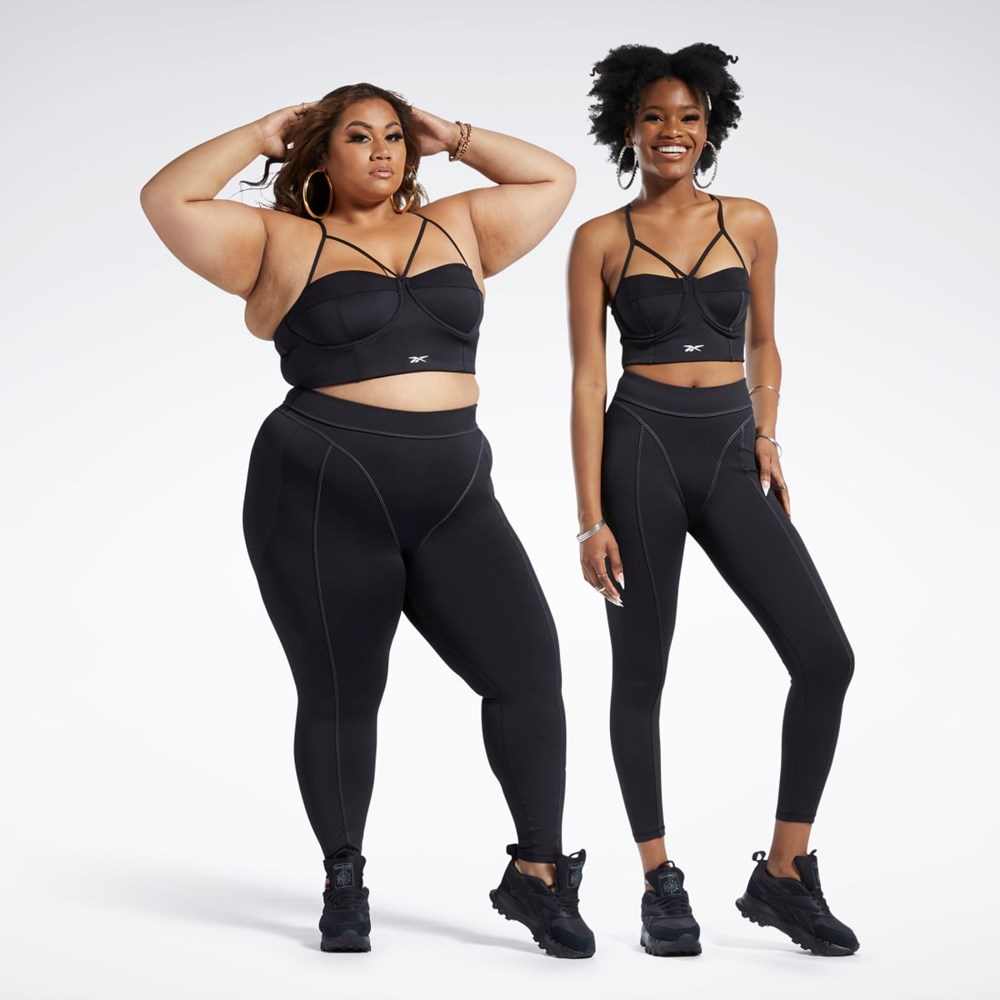 Reebok Cardi B High-Rise Tights (Plus Size) Čierne | OVZWE4265