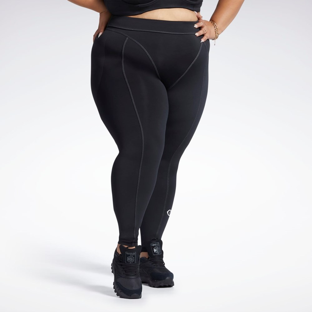 Reebok Cardi B High-Rise Tights (Plus Size) Čierne | OVZWE4265