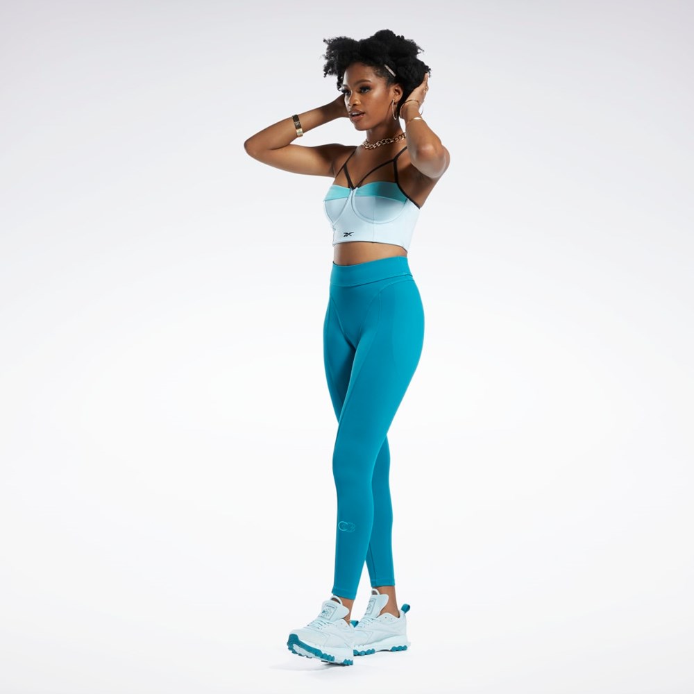 Reebok Cardi B High-Rise Tights Seaport Teal | YJCTN1359