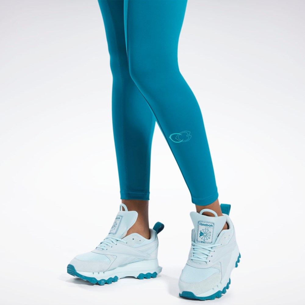 Reebok Cardi B High-Rise Tights Seaport Teal | YJCTN1359