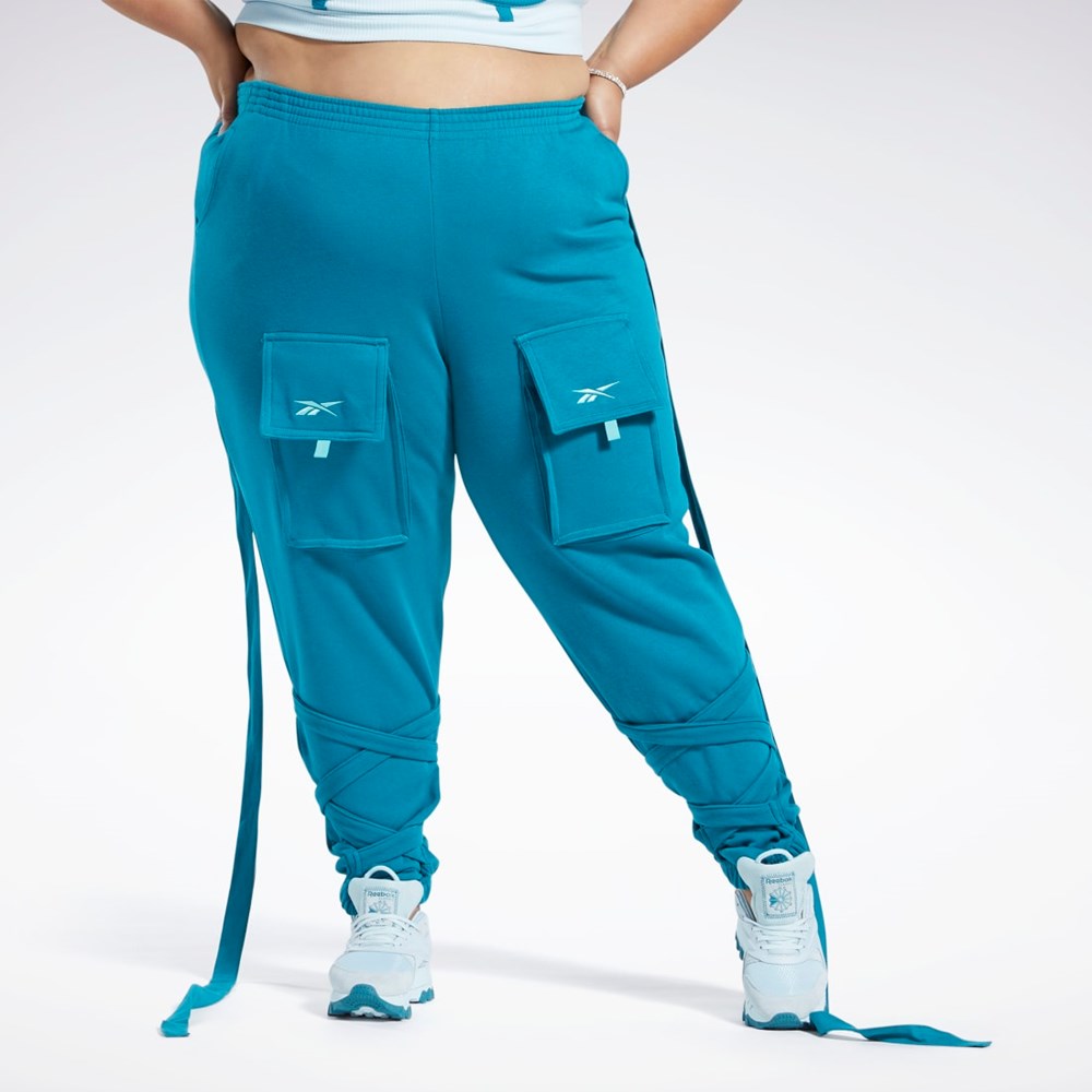 Reebok Cardi B Knit Pants (Plus Size) Seaport Teal | BUPJD0561