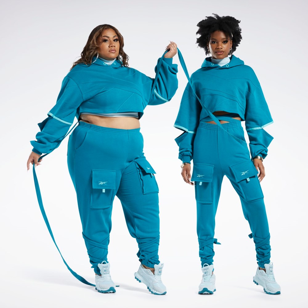 Reebok Cardi B Knit Pants Seaport Teal | OHKZI1849