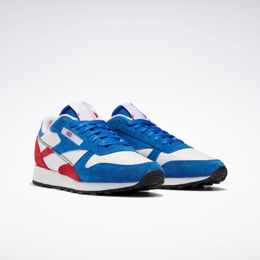 Reebok Classic Leather Make It Yours Shoes Modre Červené Biele | FRNKD0695