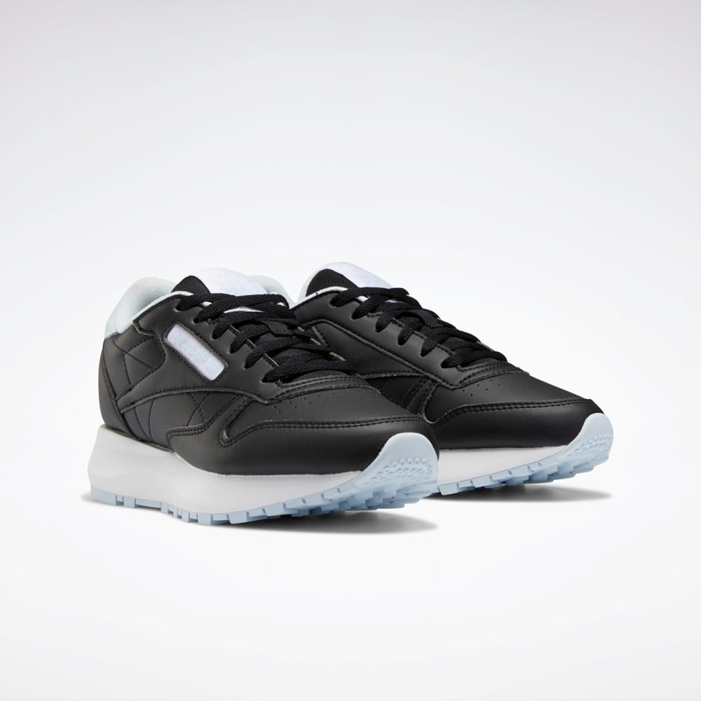 Reebok Classic Leather SP Shoes - Grade School Čierne Modre Biele | QUXNV7421