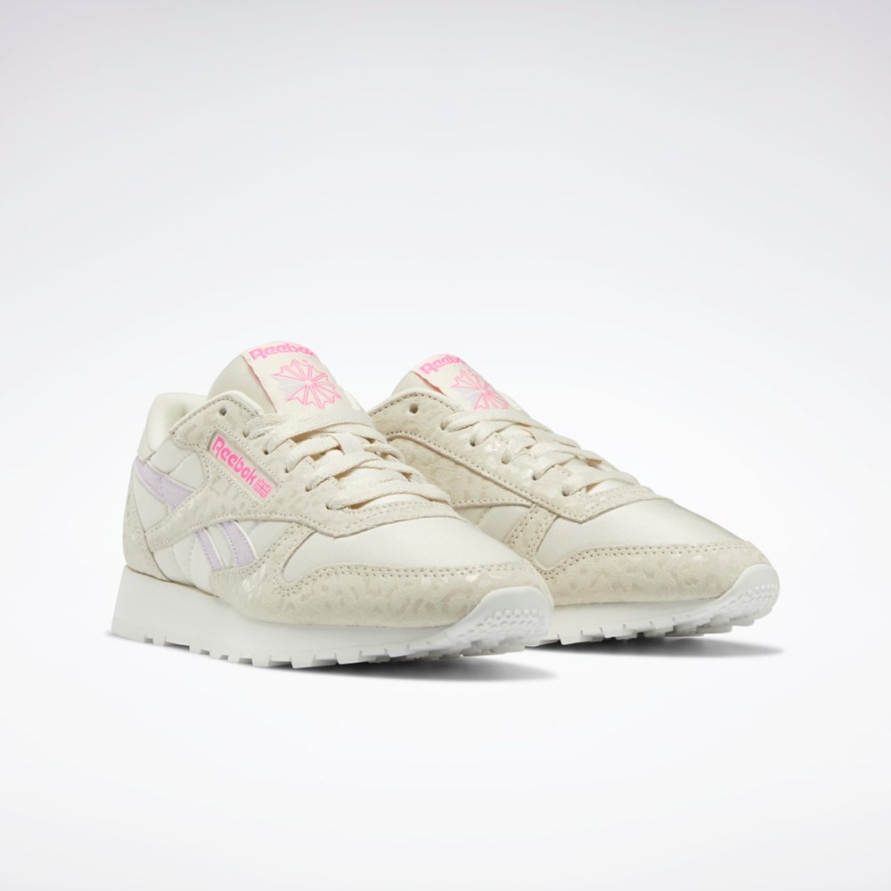 Reebok Classic Leather Shoes Alabaster / Chalk / Quartz Glow | MEXZU9604