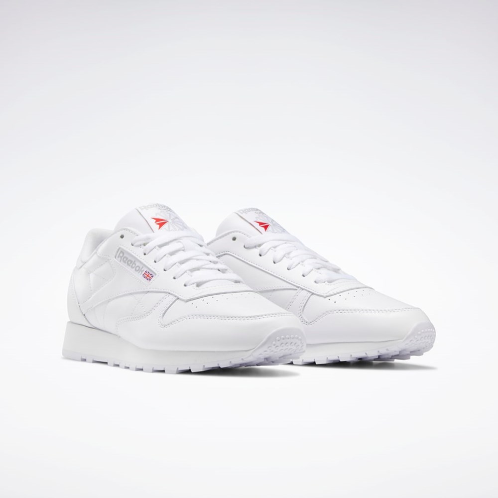 Reebok Classic Leather Shoes Biele Biele Siva | BVSDN8392