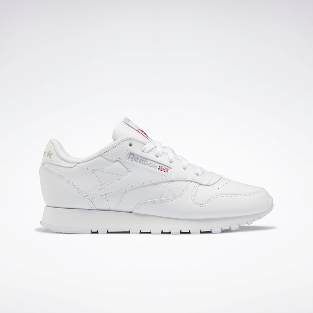 Reebok Classic Leather Shoes Biele Biele Siva | YPBJV8013