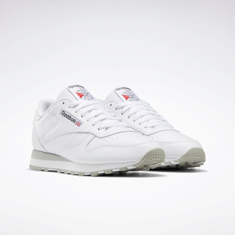 Reebok Classic Leather Shoes Biele Siva Siva | AGJQE5670