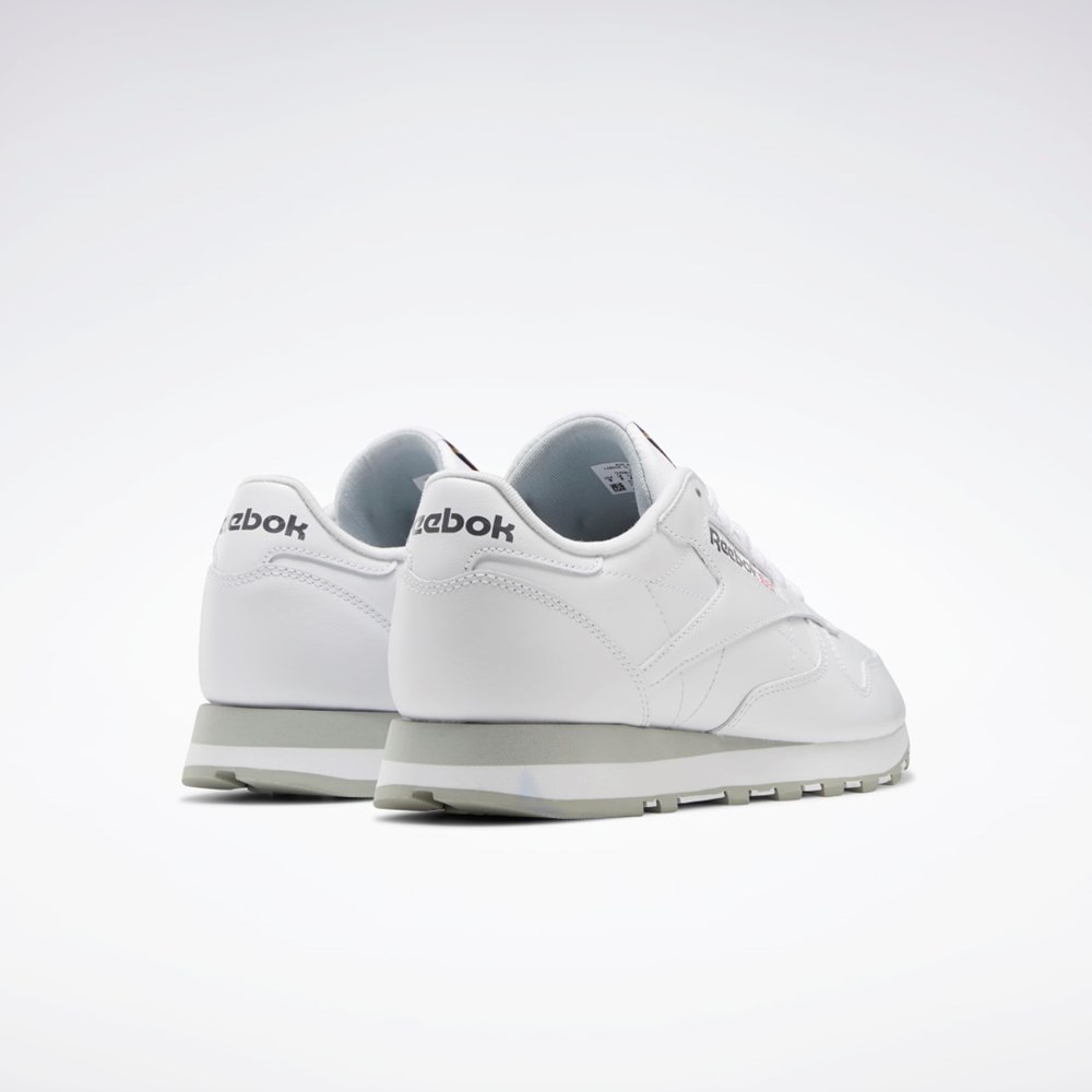 Reebok Classic Leather Shoes Biele Siva Siva | EAYXM3940