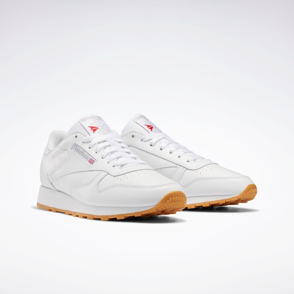 Reebok Classic Leather Shoes Biele Siva | GBQIF9782