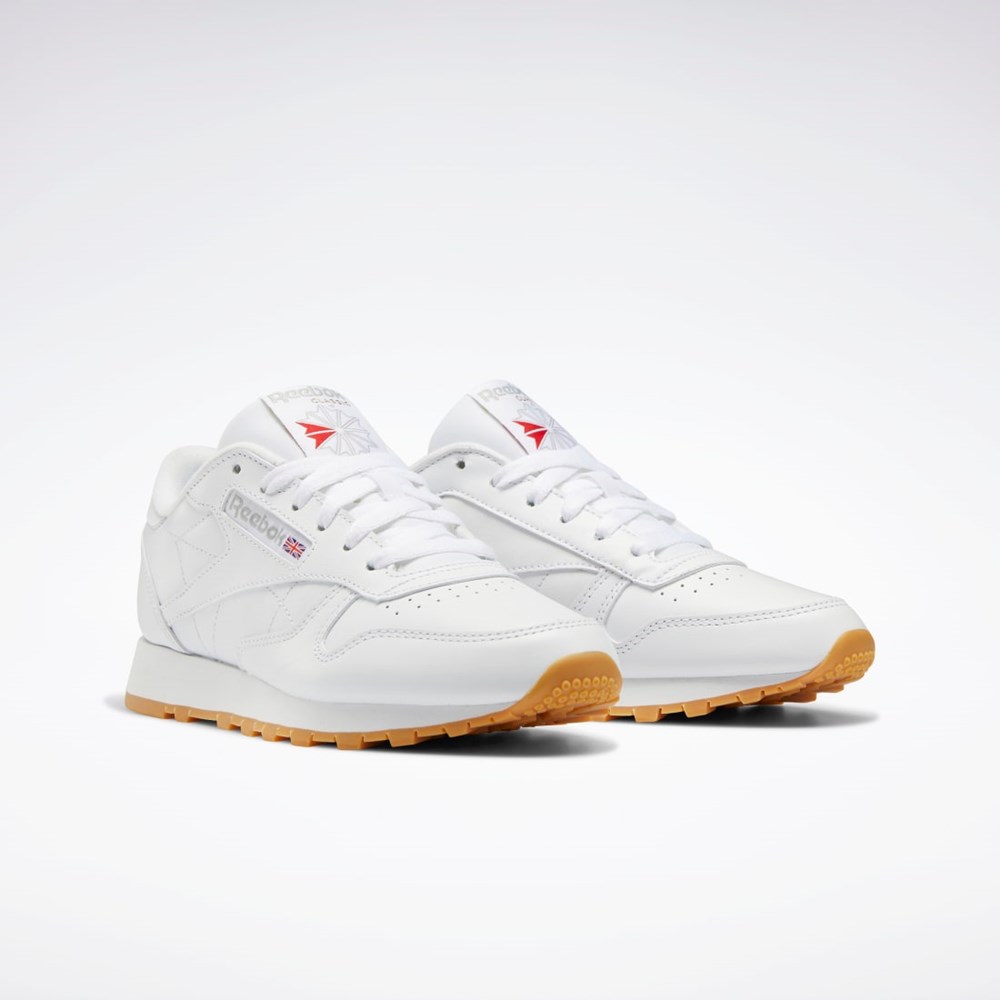 Reebok Classic Leather Shoes Biele Siva | JSELR1598