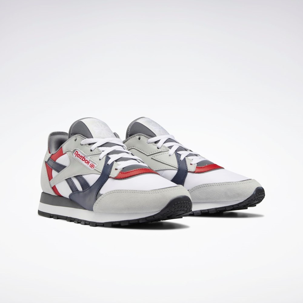 Reebok Classic Leather Shoes Biele Siva Siva | WFAZI6849