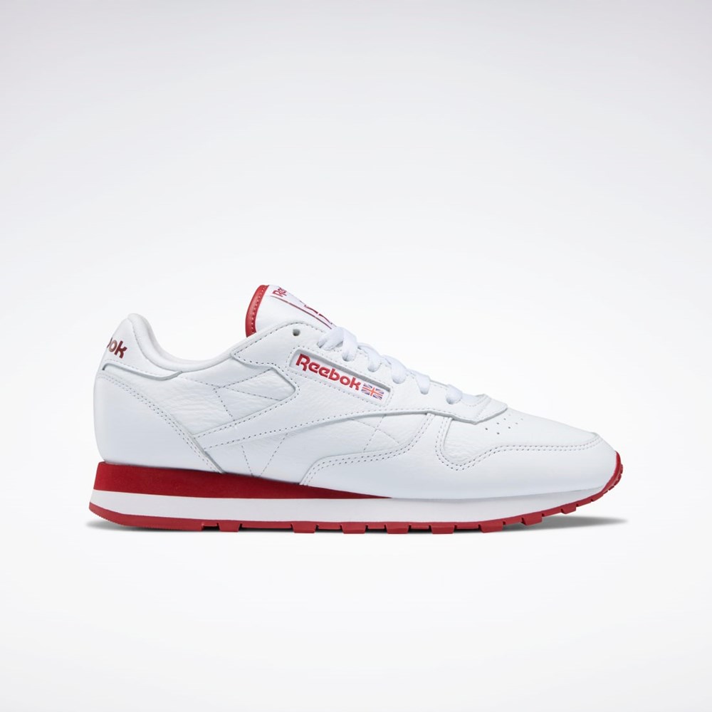 Reebok Classic Leather Shoes Biele Červené Biele | AVRHW2687