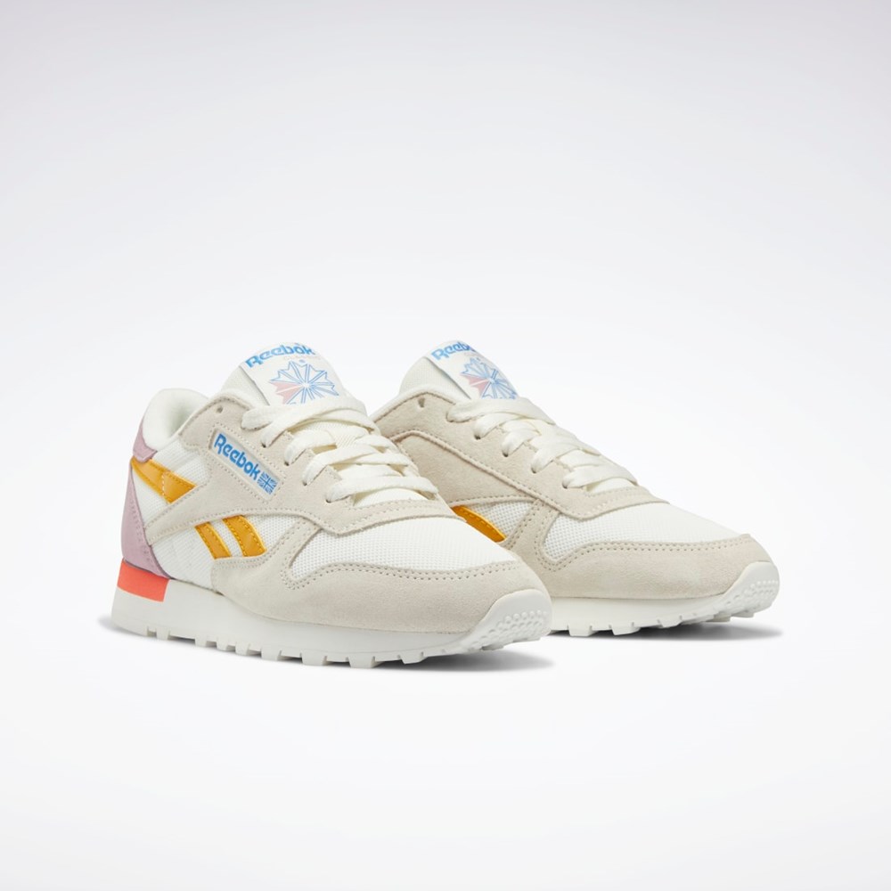 Reebok Classic Leather Shoes Chalk / Bright Ochre / Infused Lilac | BPWOL7524