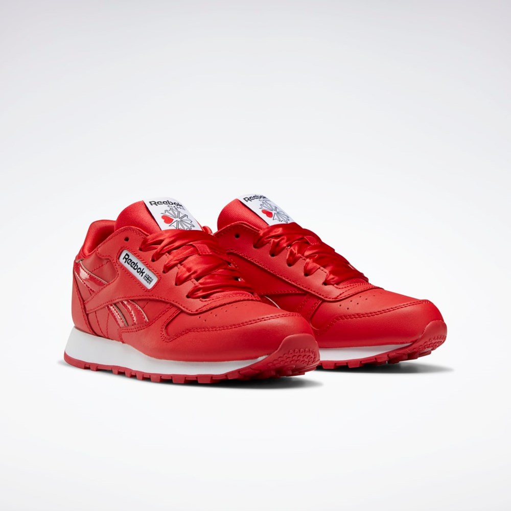 Reebok Classic Leather Shoes - Grade School Červené Červené Biele | GPWJT9725