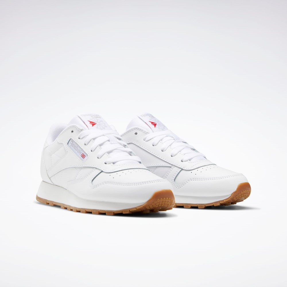 Reebok Classic Leather Shoes - Grade School Biele Biele | KGTFR3748