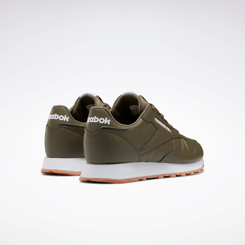 Reebok Classic Leather Shoes - Grade School Zelene Zelene Zelene | OUCWL6795