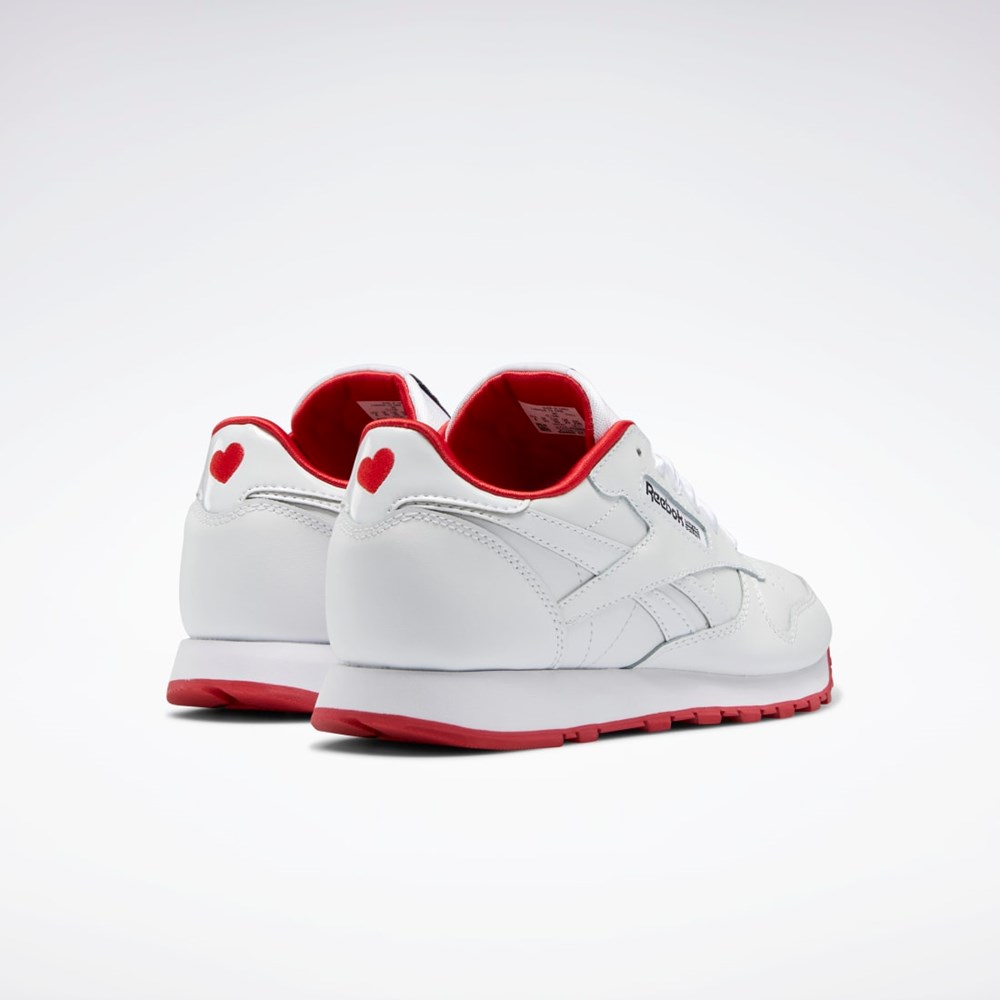 Reebok Classic Leather Shoes - Grade School Biele Biele Červené | PWHUE5437