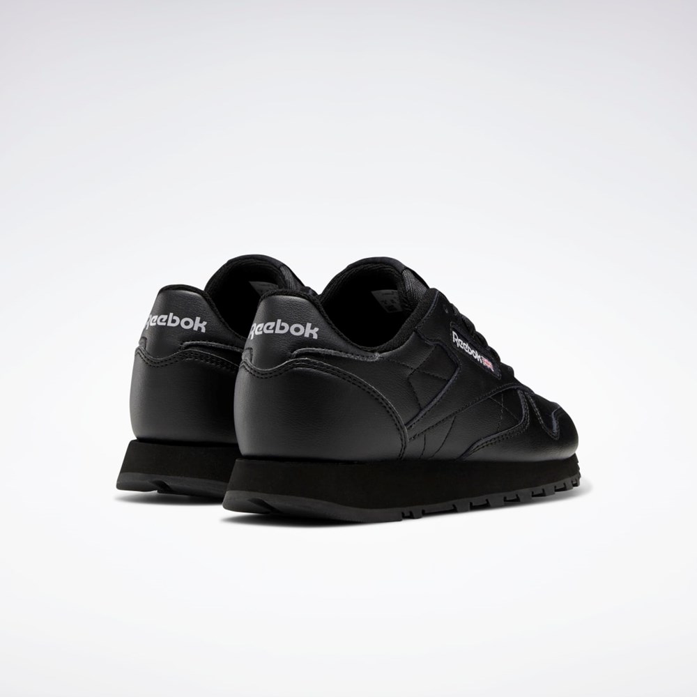 Reebok Classic Leather Shoes - Grade School Čierne Čierne Čierne | TORMH5170