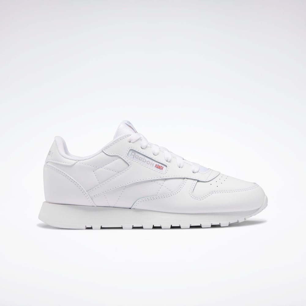 Reebok Classic Leather Shoes - Grade School Biele Biele Biele | YJNCU8493