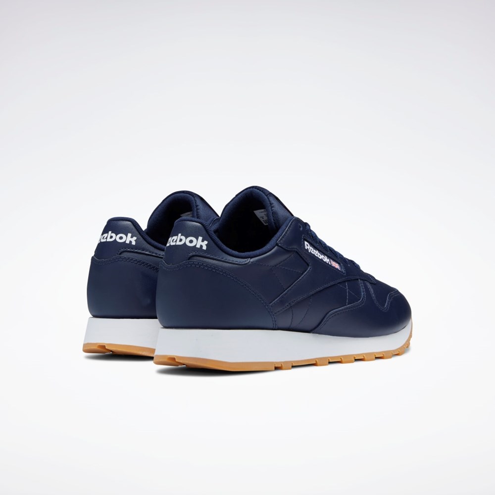 Reebok Classic Leather Shoes Námornícka Modrá Biele | DGION7982